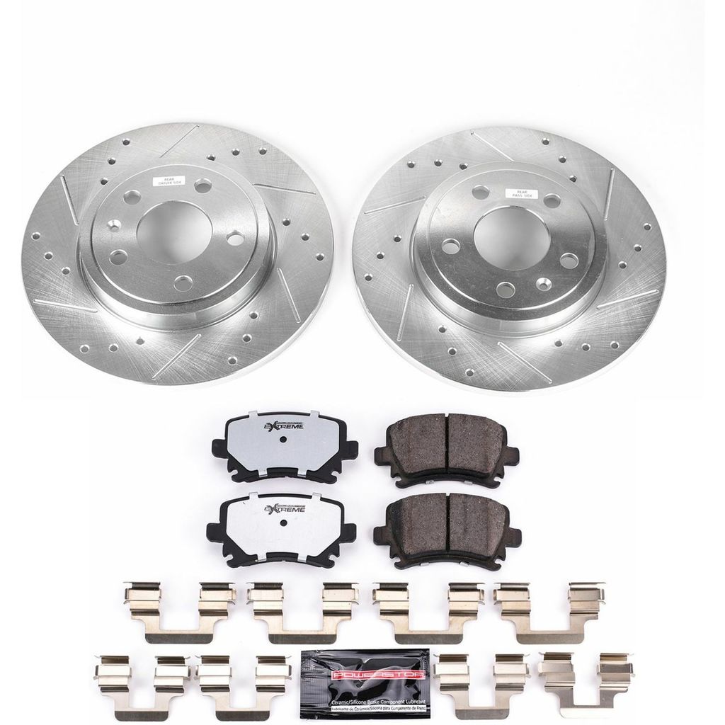 PowerStop K4624-26 - Z26 Drilled and Slotted Brake Rotors and Pads Kit