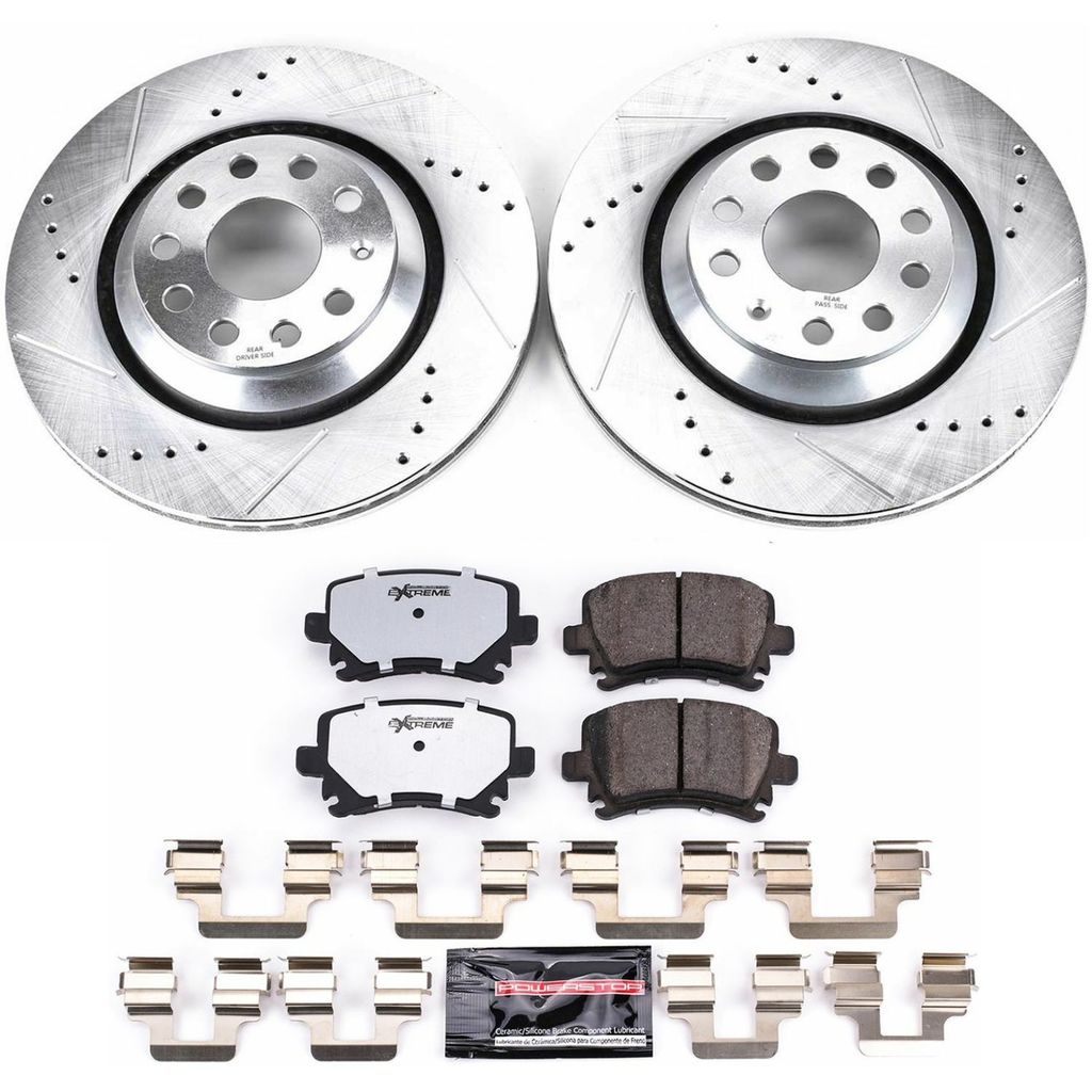 PowerStop K4628-26 - Z26 Drilled and Slotted Brake Rotors and Pads Kit