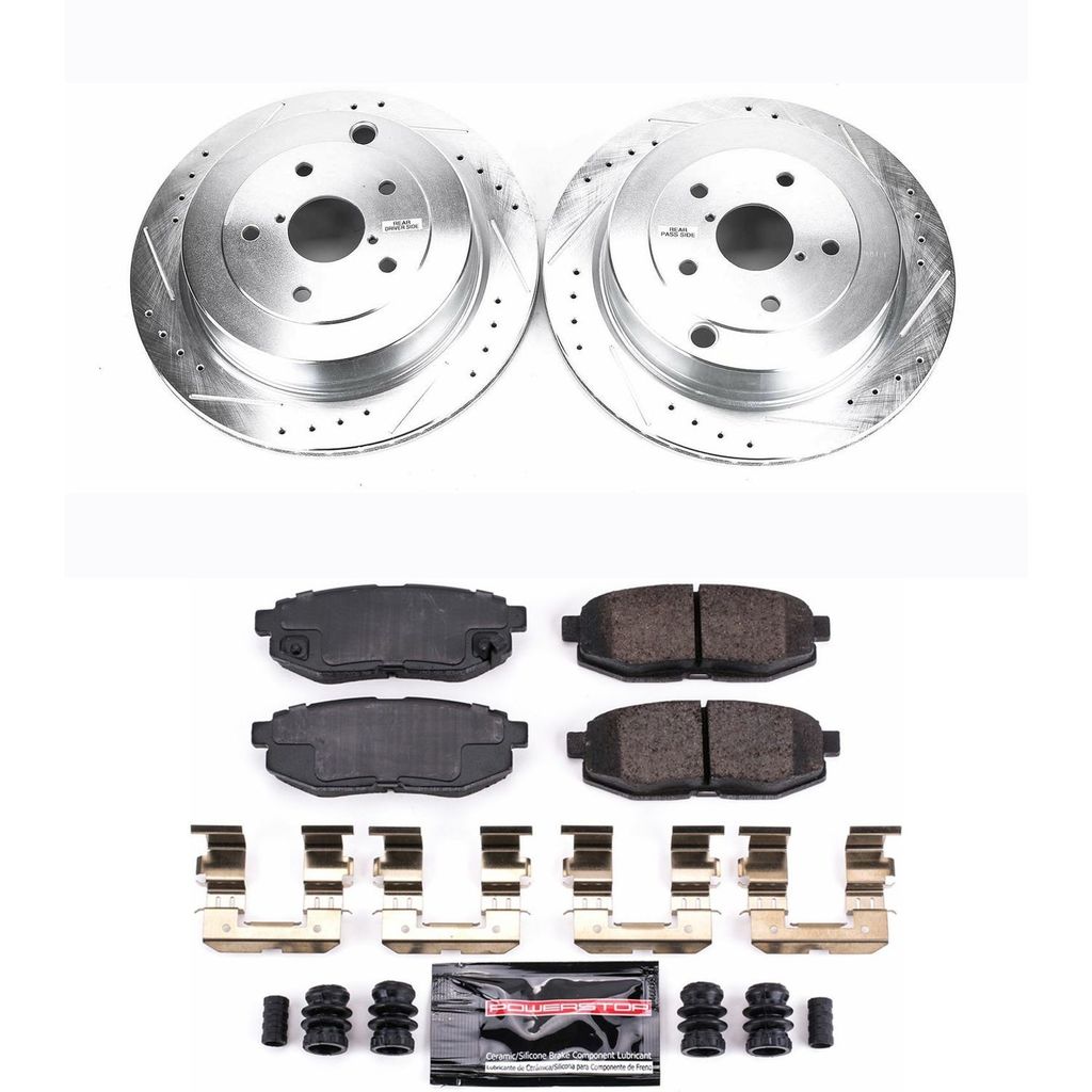PowerStop K4645 - Z23 Drilled and Slotted Brake Rotors and Pads Kit