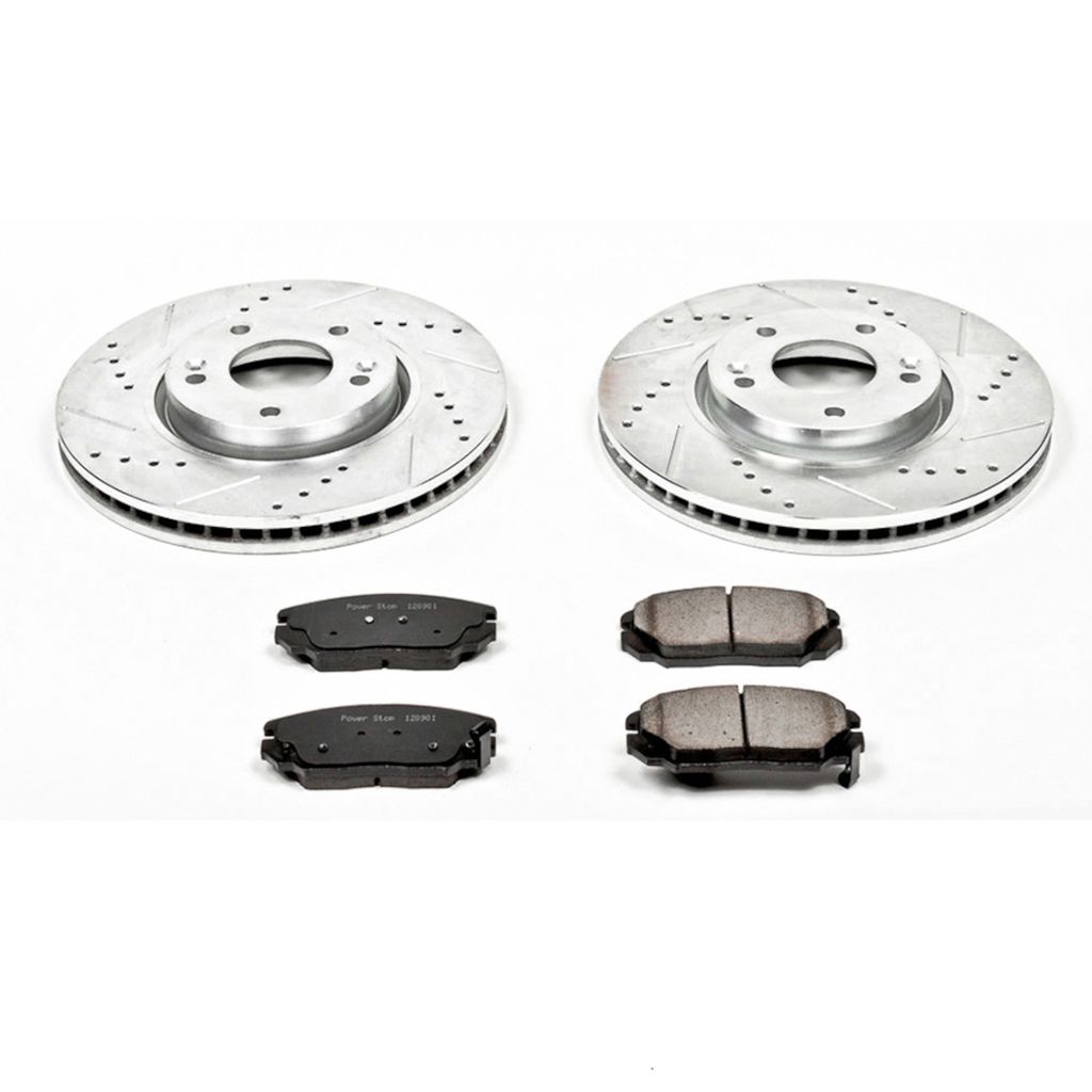 PowerStop K4647 - Z23 Drilled and Slotted Brake Rotors and Pads Kit