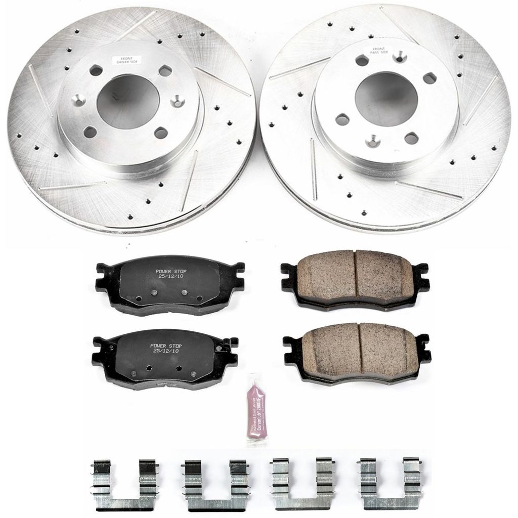 PowerStop K4652 - Z23 Drilled and Slotted Brake Rotors and Pads Kit
