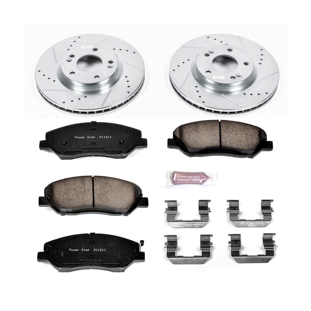 PowerStop K4665 - Z23 Drilled and Slotted Brake Rotors and Pads Kit