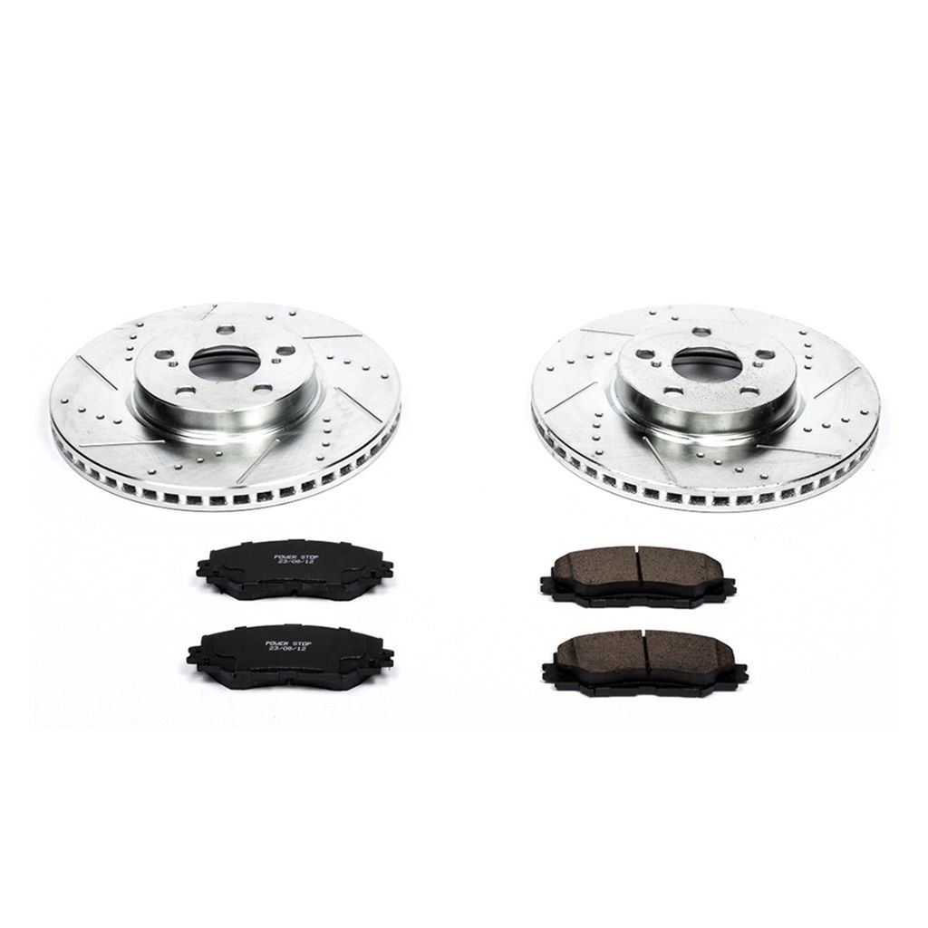 PowerStop K4669 - Z23 Drilled and Slotted Brake Rotors and Pads Kit
