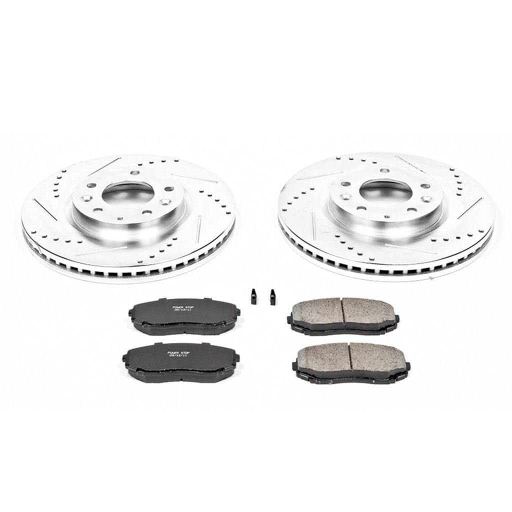 PowerStop K4676 - Z23 Drilled and Slotted Brake Rotors and Pads Kit