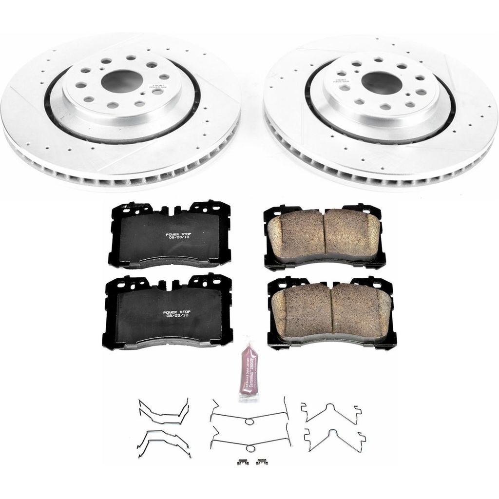 PowerStop K4687 - Z23 Drilled and Slotted Brake Rotors and Pads Kit