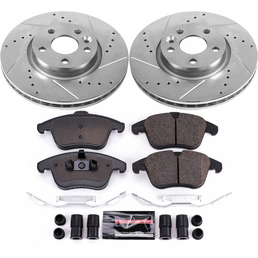 PowerStop K4700 - Z23 Drilled and Slotted Brake Rotors and Pads Kit