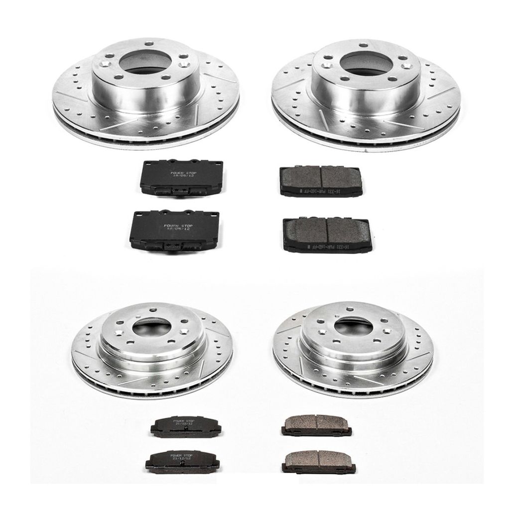 PowerStop K471 - Z23 Drilled and Slotted Brake Rotors and Pads Kit