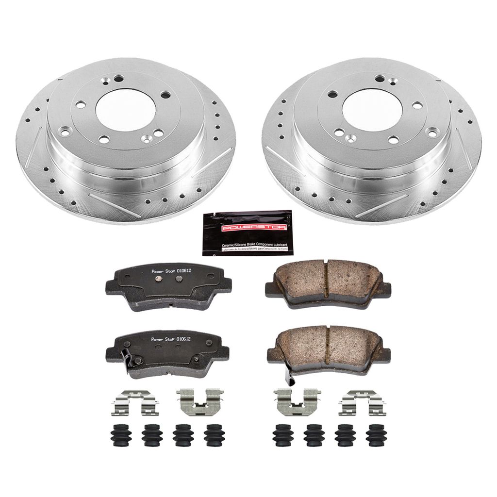 PowerStop K4710 - Z23 Drilled and Slotted Brake Rotors and Pads Kit