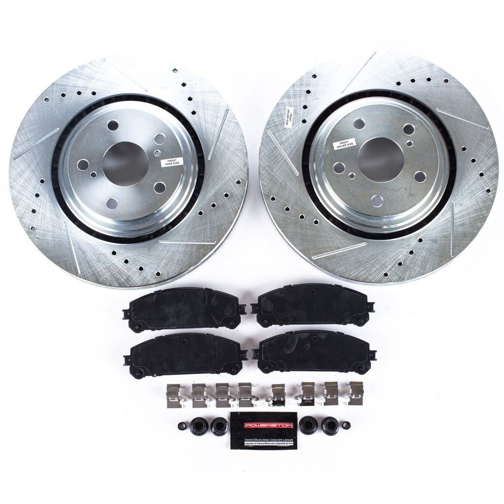 PowerStop K4713 - Z23 Drilled and Slotted Brake Rotors and Pads Kit