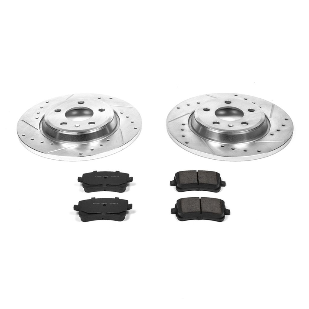 PowerStop K4745 - Z23 Drilled and Slotted Brake Rotors and Pads Kit