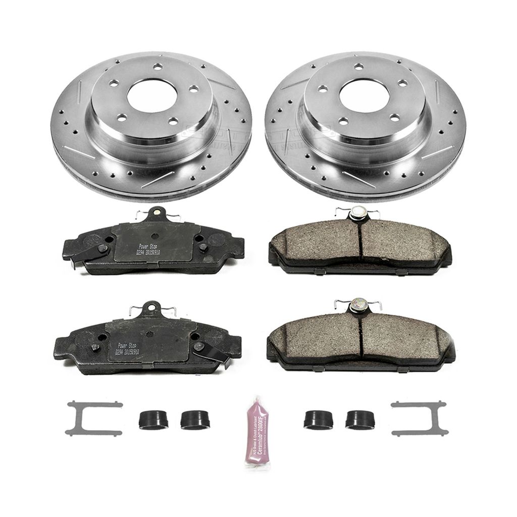 PowerStop K4810 - Z23 Drilled and Slotted Brake Rotors and Pads Kit