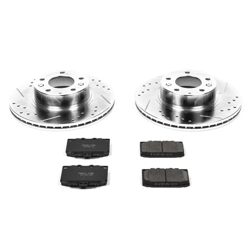 PowerStop K4833 - Z23 Drilled and Slotted Brake Rotors and Pads Kit