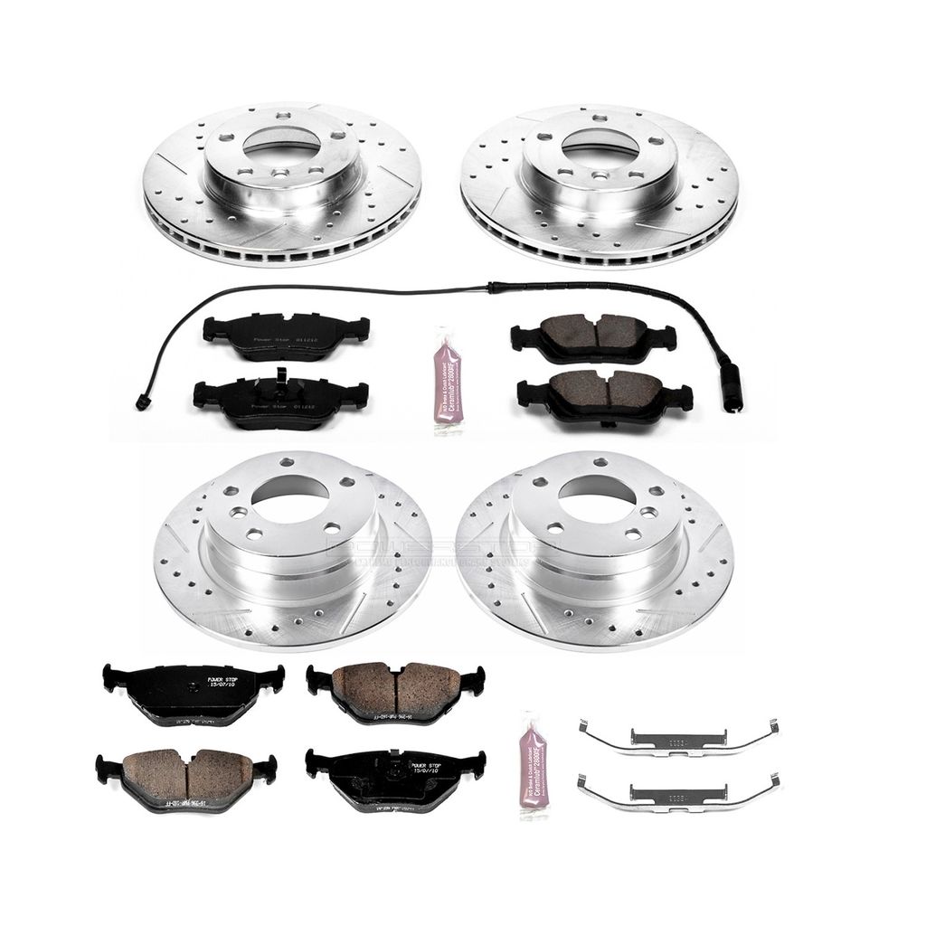 PowerStop K498 - Z23 Drilled and Slotted Brake Rotors and Pads Kit