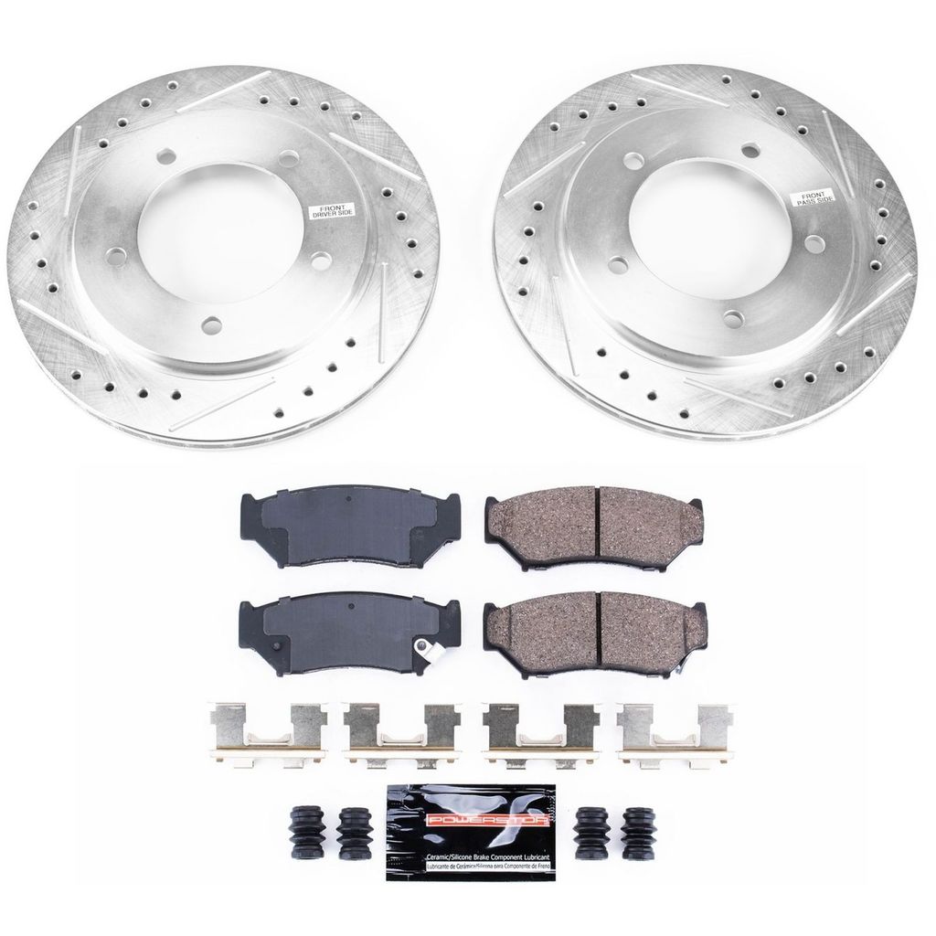 PowerStop K5014 - Z23 Drilled and Slotted Brake Rotors and Pads Kit