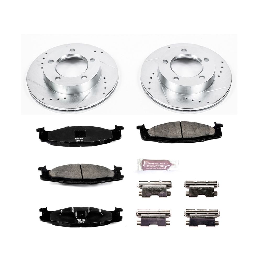 PowerStop K5067 - Z23 Drilled and Slotted Brake Rotors and Pads Kit