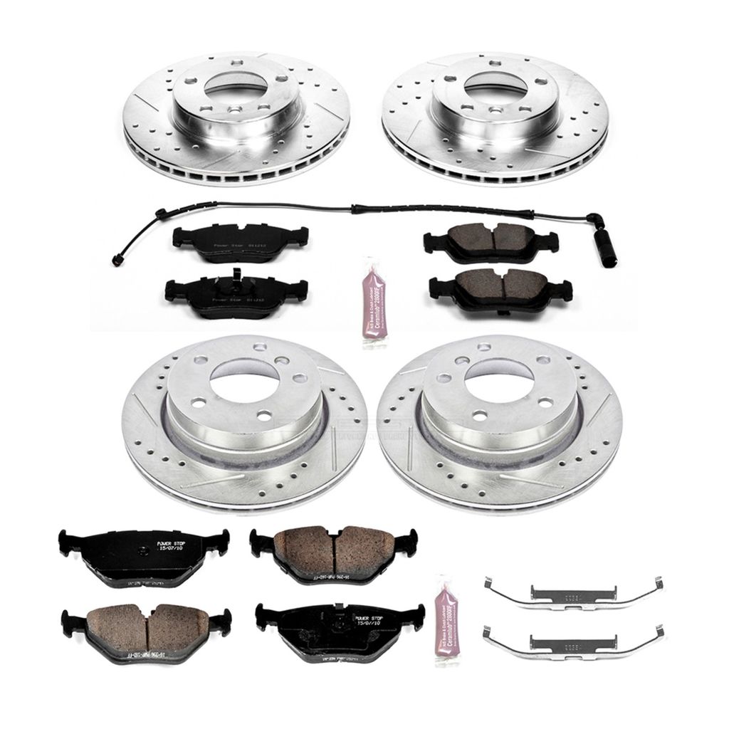 PowerStop K507 - Z23 Drilled and Slotted Brake Rotors and Pads Kit