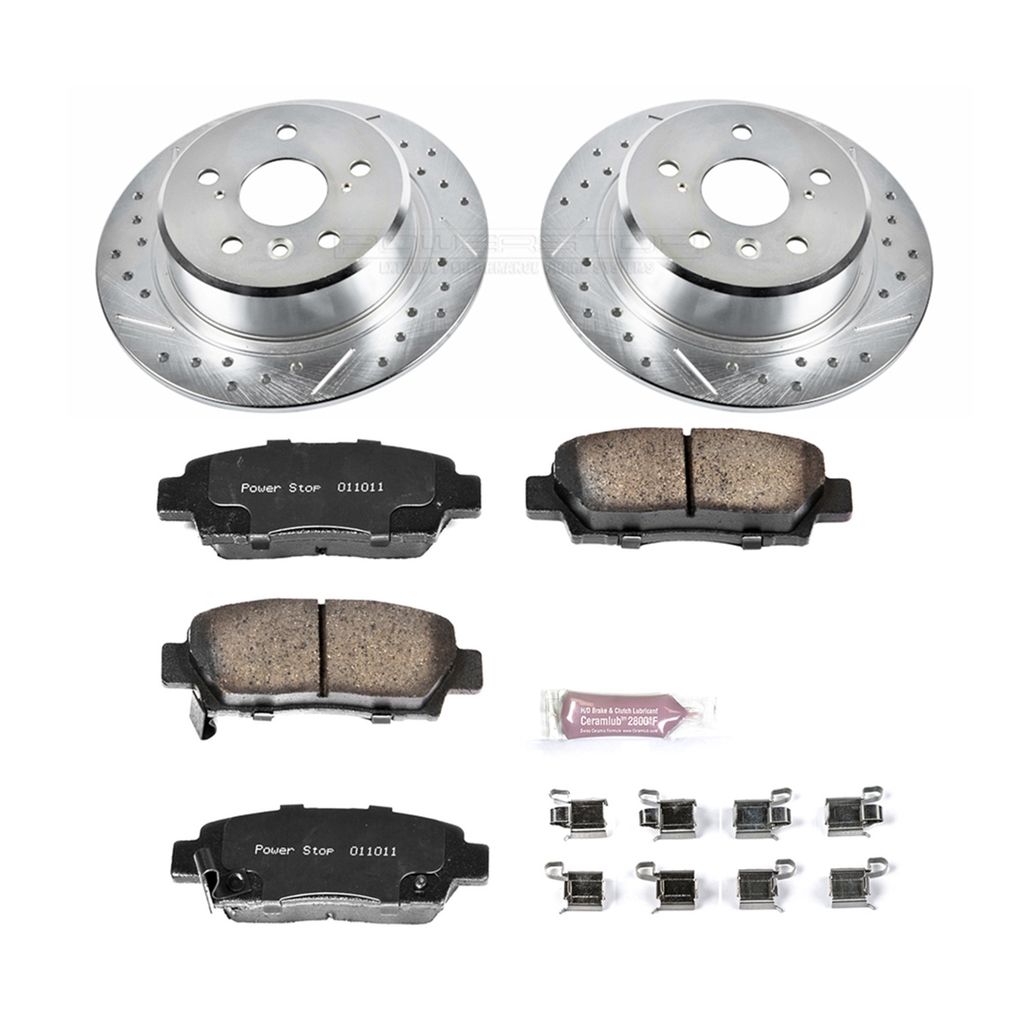 PowerStop K5103 - Z23 Drilled and Slotted Brake Rotors and Pads Kit