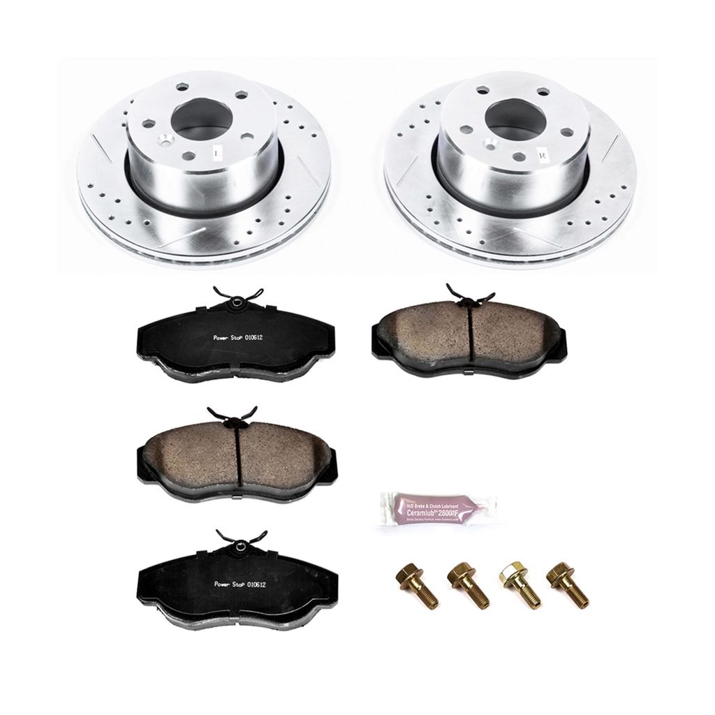 PowerStop K5106 - Z23 Drilled and Slotted Brake Rotors and Pads Kit