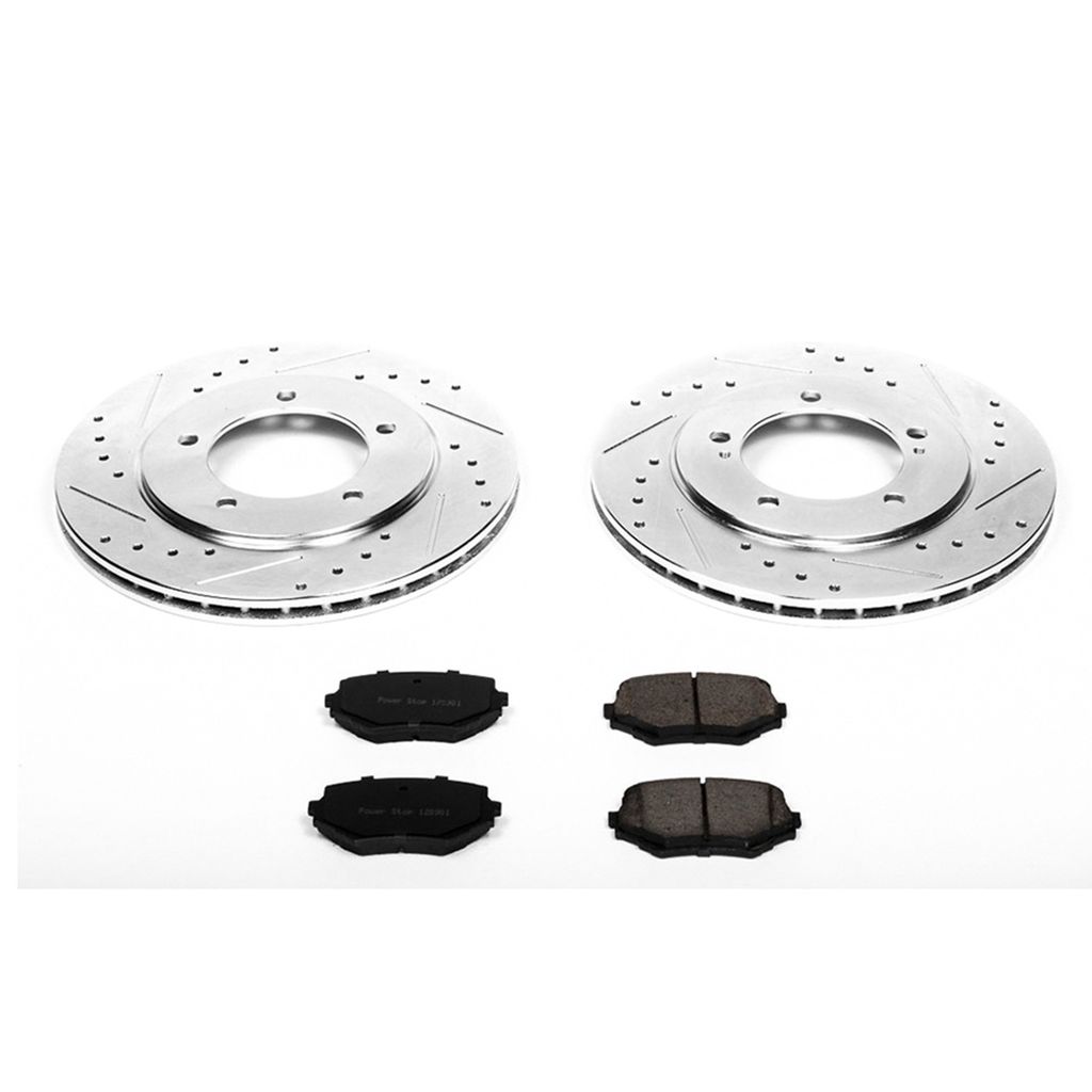 PowerStop K5109 - Z23 Drilled and Slotted Brake Rotors and Pads Kit