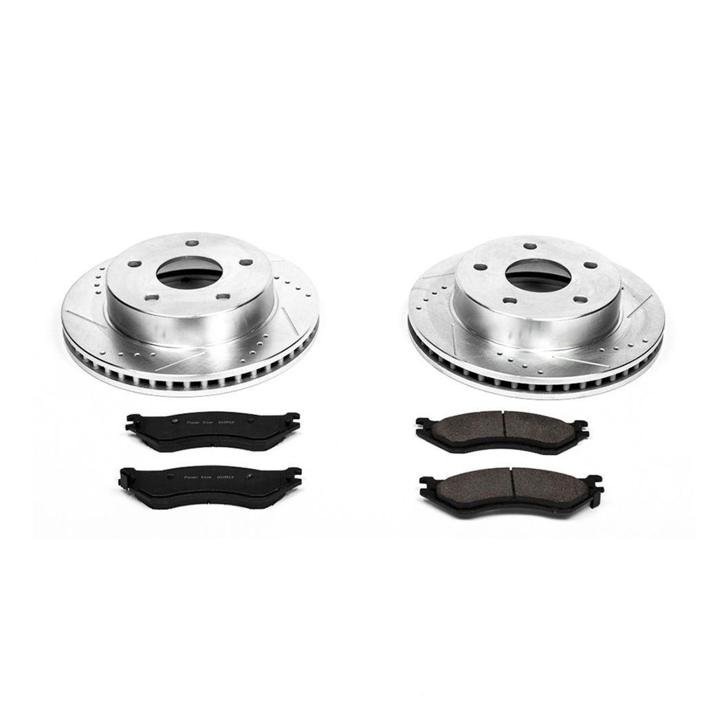 PowerStop K5143 - Z23 Drilled and Slotted Brake Rotors and Pads Kit