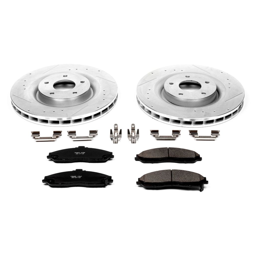 PowerStop K5158 - Z23 Drilled and Slotted Brake Rotors and Pads Kit