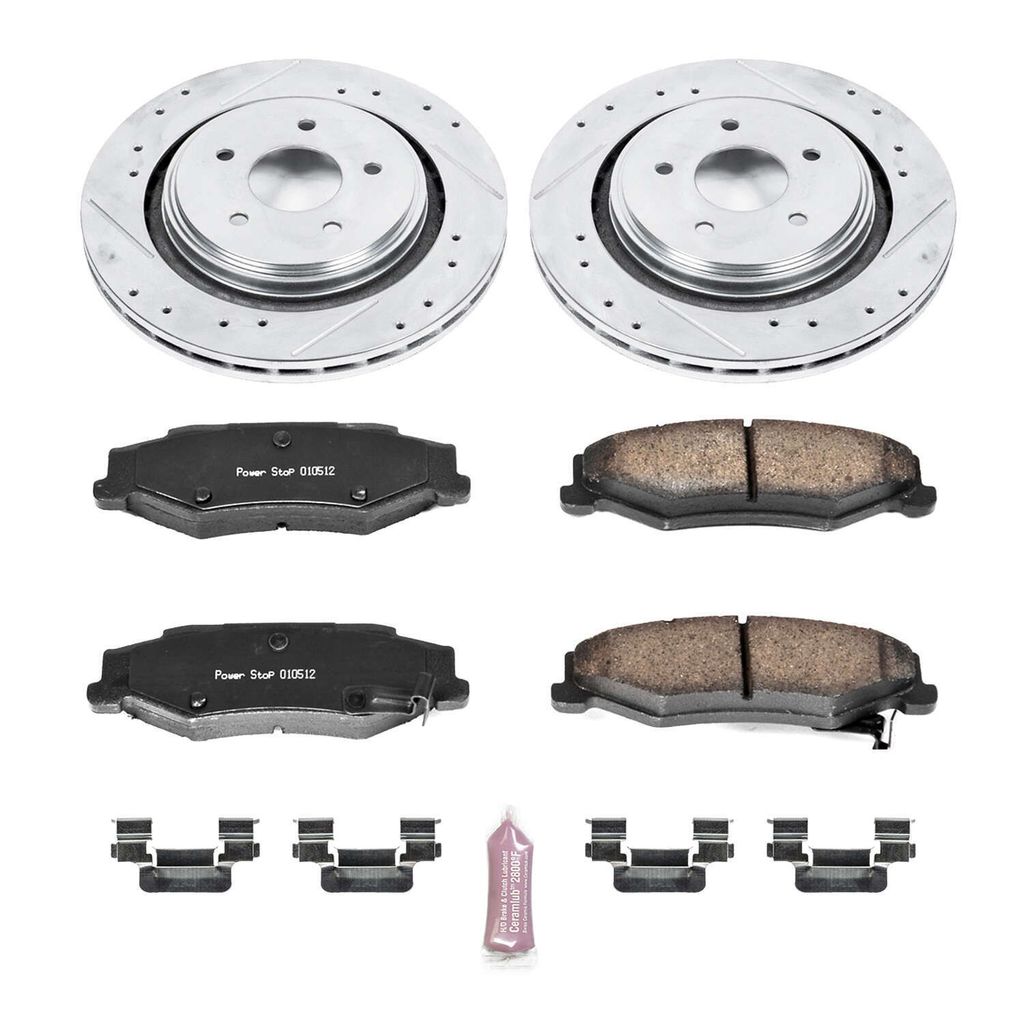PowerStop K5159 - Z23 Drilled and Slotted Brake Rotors and Pads Kit
