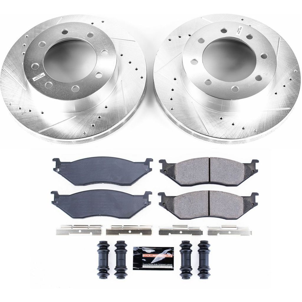 PowerStop K5185 - Z23 Drilled and Slotted Brake Rotors and Pads Kit