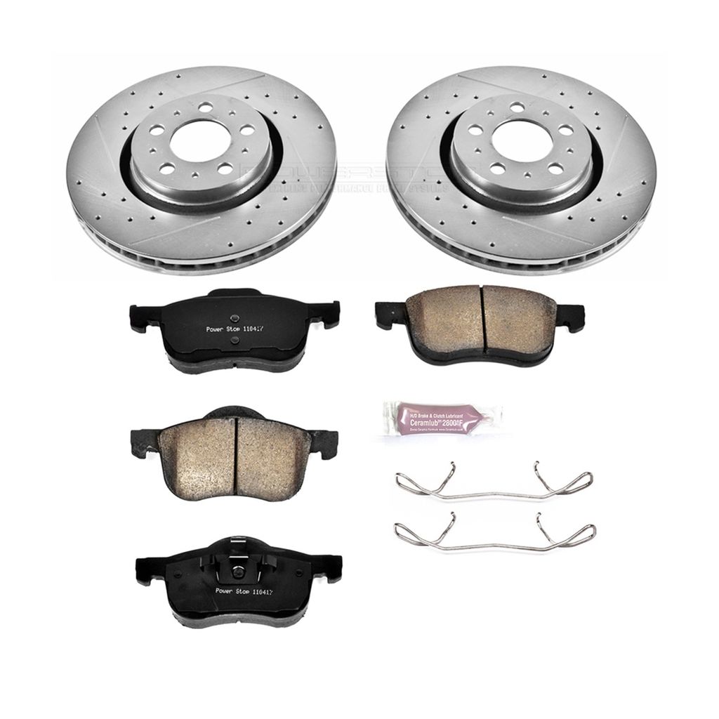 PowerStop K5193 - Z23 Drilled and Slotted Brake Rotors and Pads Kit
