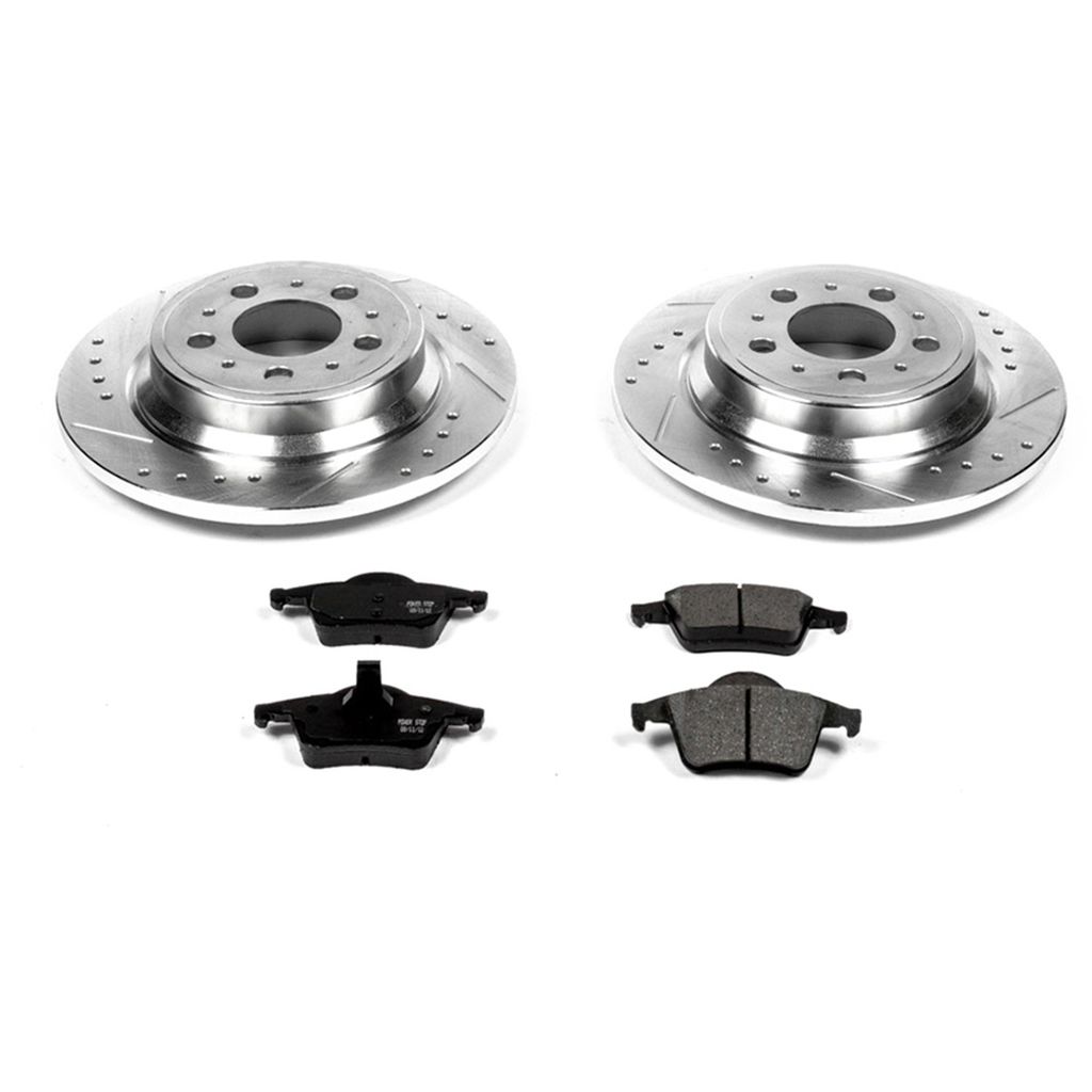 PowerStop K5196 - Z23 Drilled and Slotted Brake Rotors and Pads Kit