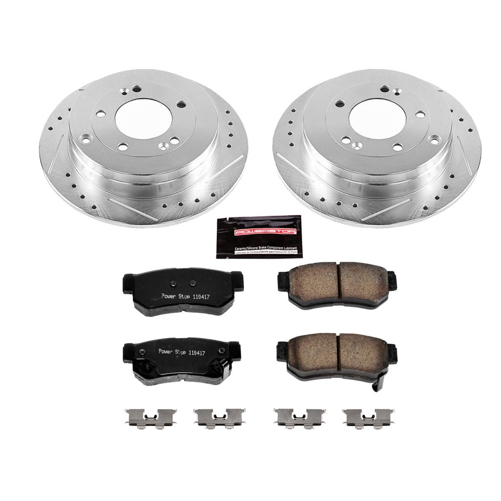 PowerStop K5209 - Z23 Drilled and Slotted Brake Rotors and Pads Kit