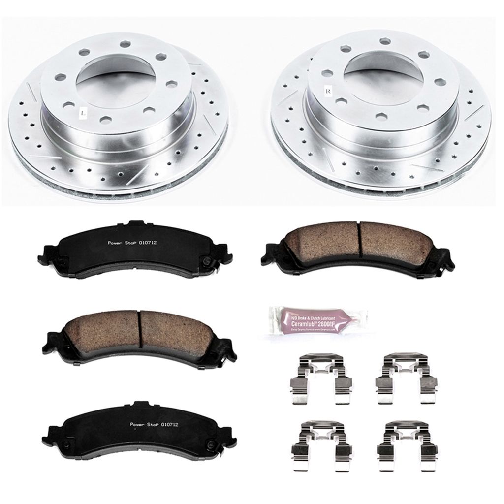 PowerStop K5225 - Z23 Drilled and Slotted Brake Rotors and Pads Kit