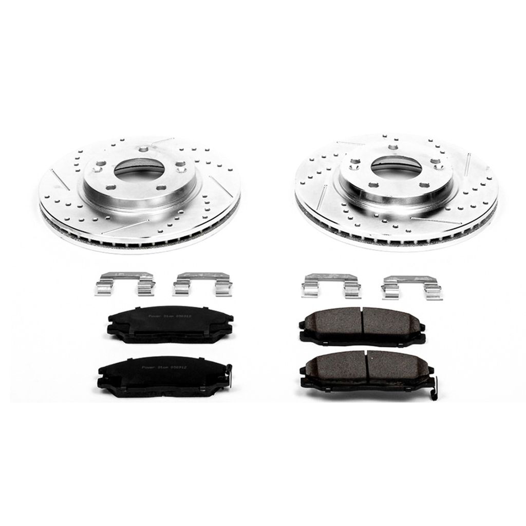 PowerStop K5251 - Z23 Drilled and Slotted Brake Rotors and Pads Kit