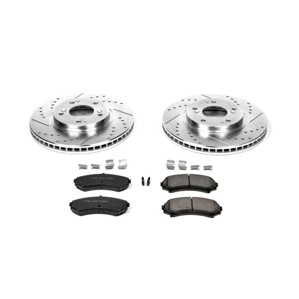 PowerStop K5258 - Z23 Drilled and Slotted Brake Rotors and Pads Kit