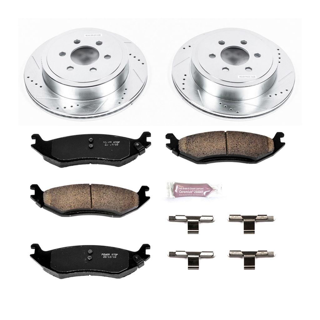 PowerStop K5270 - Z23 Drilled and Slotted Brake Rotors and Pads Kit