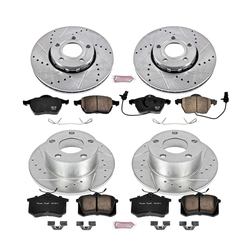 PowerStop K529 - Z23 Drilled and Slotted Brake Rotors and Pads Kit