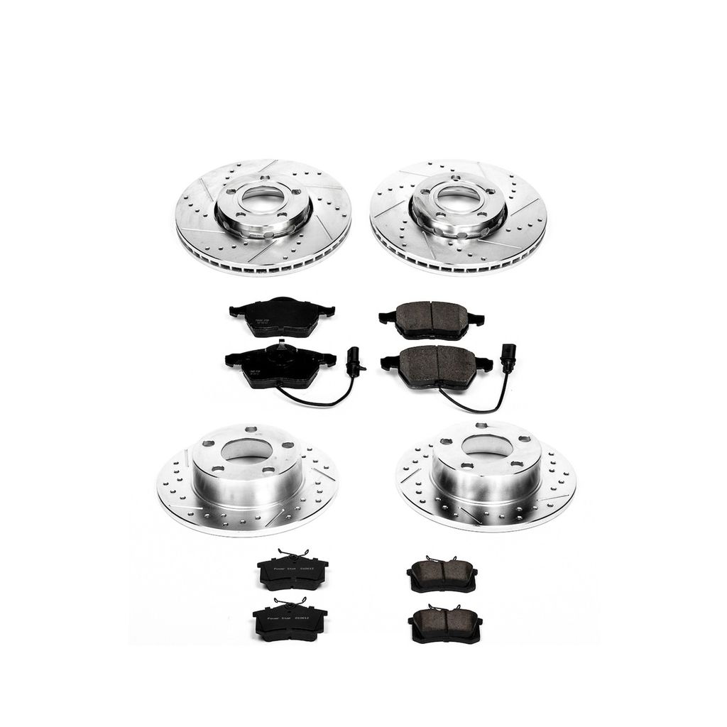 PowerStop K532 - Z23 Drilled and Slotted Brake Rotors and Pads Kit