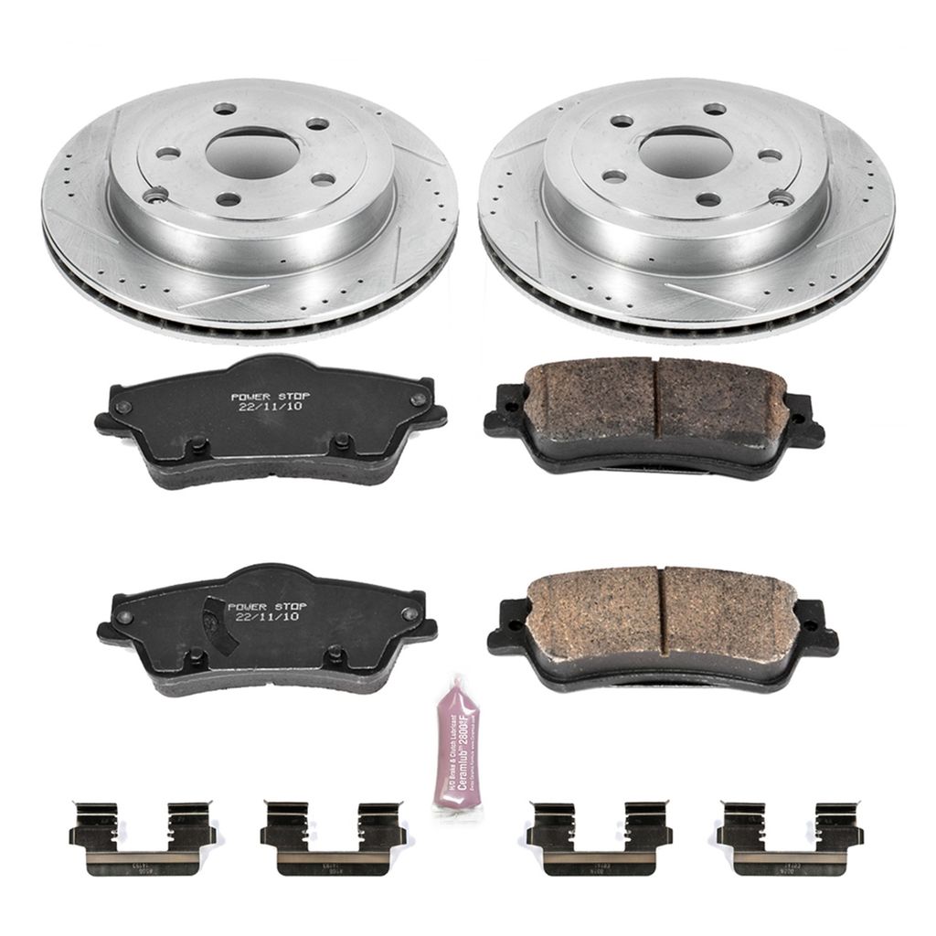 PowerStop K5525 - Z23 Drilled and Slotted Brake Rotors and Pads Kit