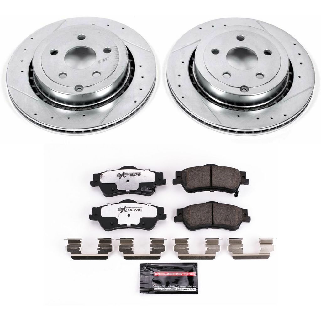 PowerStop K5528-26 - Z26 Drilled and Slotted Brake Rotors and Pads Kit