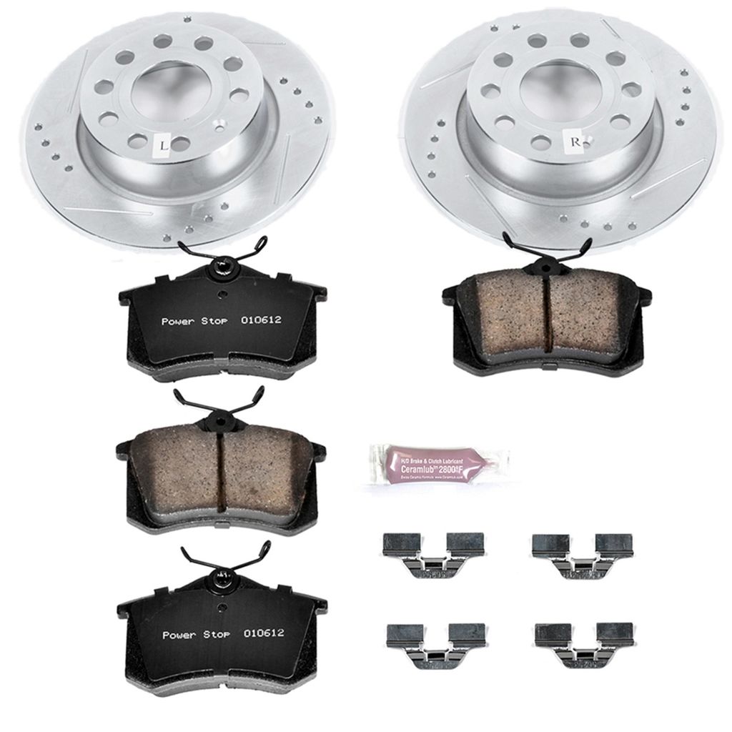 PowerStop K5671 - Z23 Drilled and Slotted Brake Rotors and Pads Kit