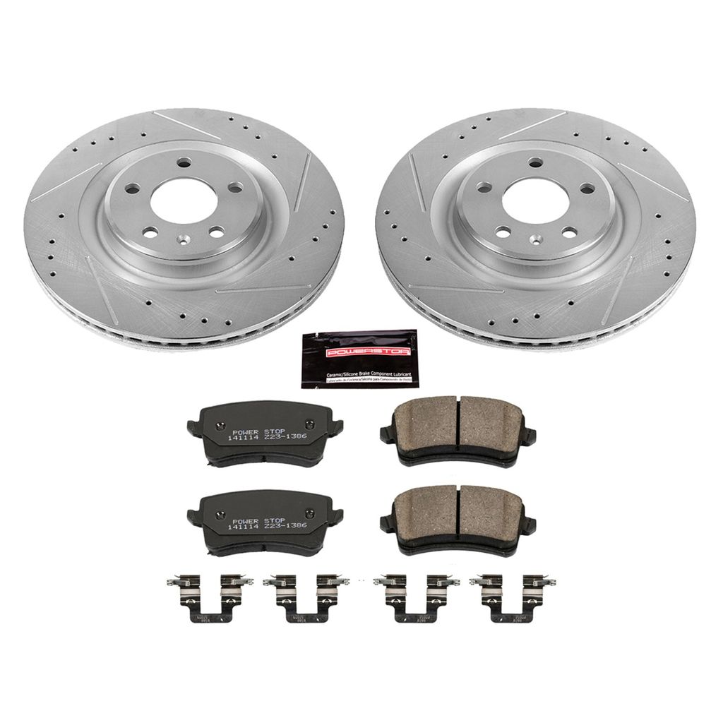PowerStop K5678 - Z23 Drilled and Slotted Brake Rotors and Pads Kit