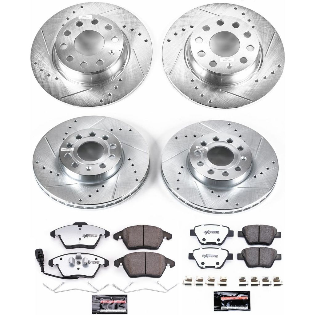 PowerStop K5747-26 - Z26 Drilled and Slotted Brake Rotors and Pads Kit