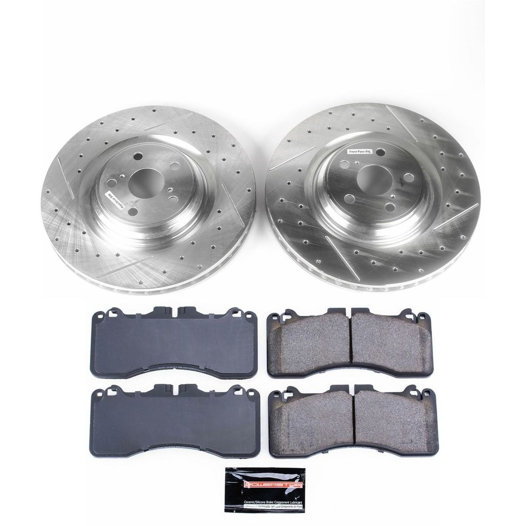 PowerStop K5849 - Z23 Drilled and Slotted Brake Rotors and Pads Kit