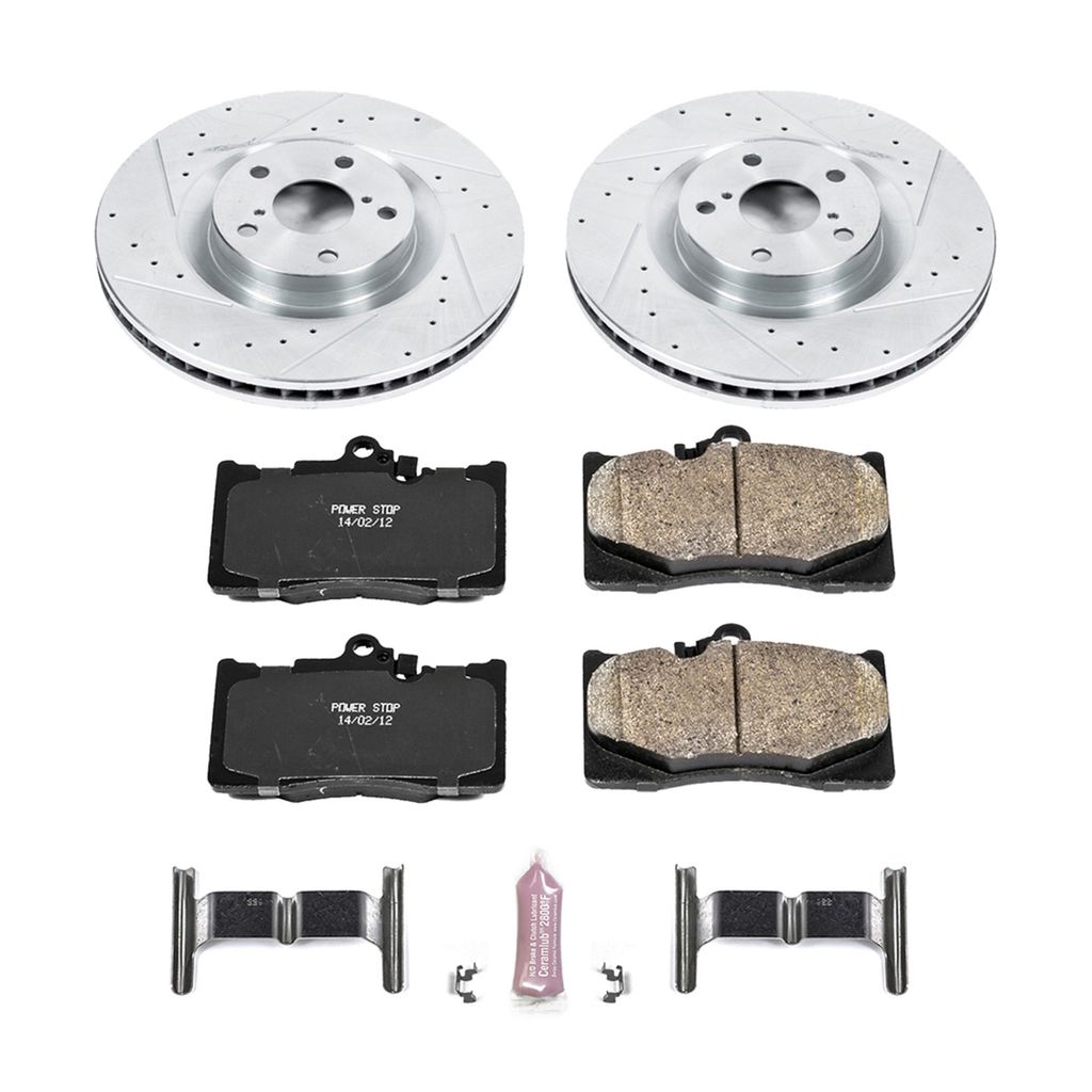 PowerStop K5868 - Z23 Drilled and Slotted Brake Rotors and Pads Kit