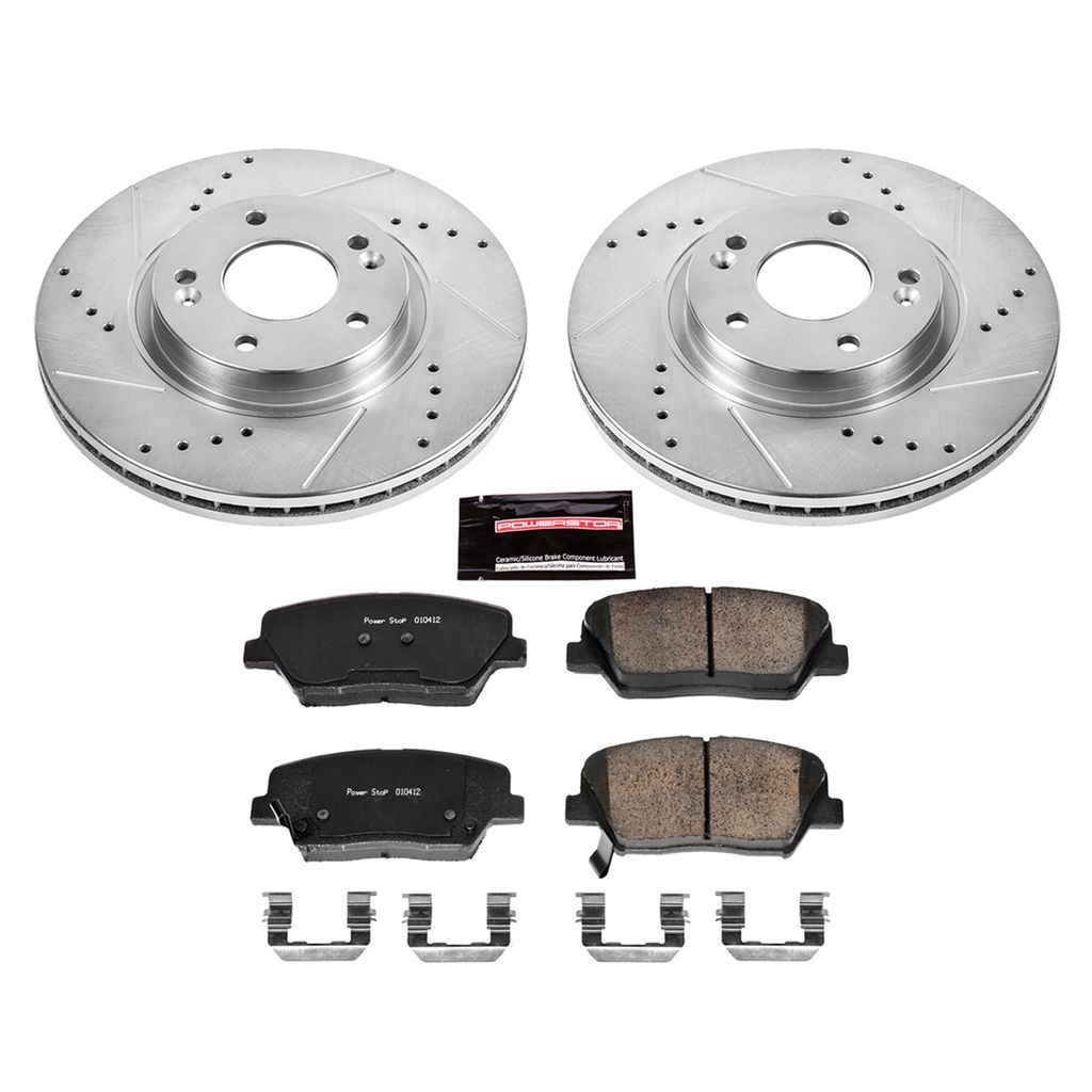 PowerStop K5926 - Z23 Drilled and Slotted Brake Rotors and Pads Kit