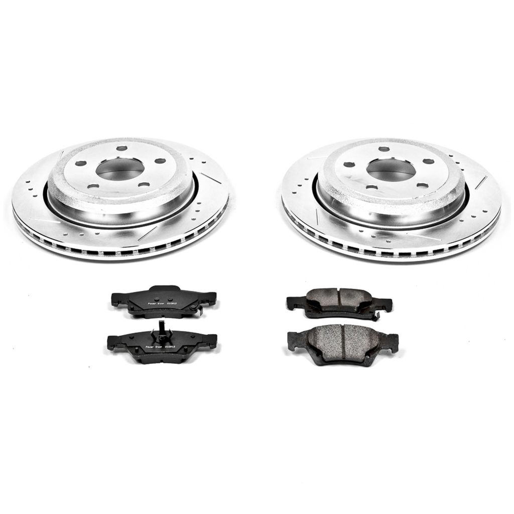 PowerStop K5953 - Z23 Drilled and Slotted Brake Rotors and Pads Kit