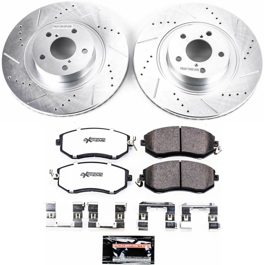PowerStop K6082-26 - Z26 Drilled and Slotted Brake Rotors and Pads Kit