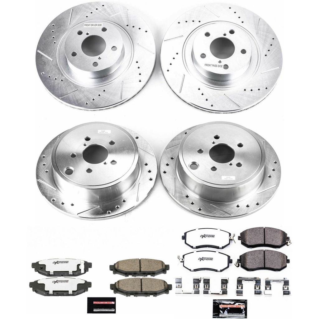 PowerStop K6083-26 - Z26 Drilled and Slotted Brake Rotors and Pads Kit