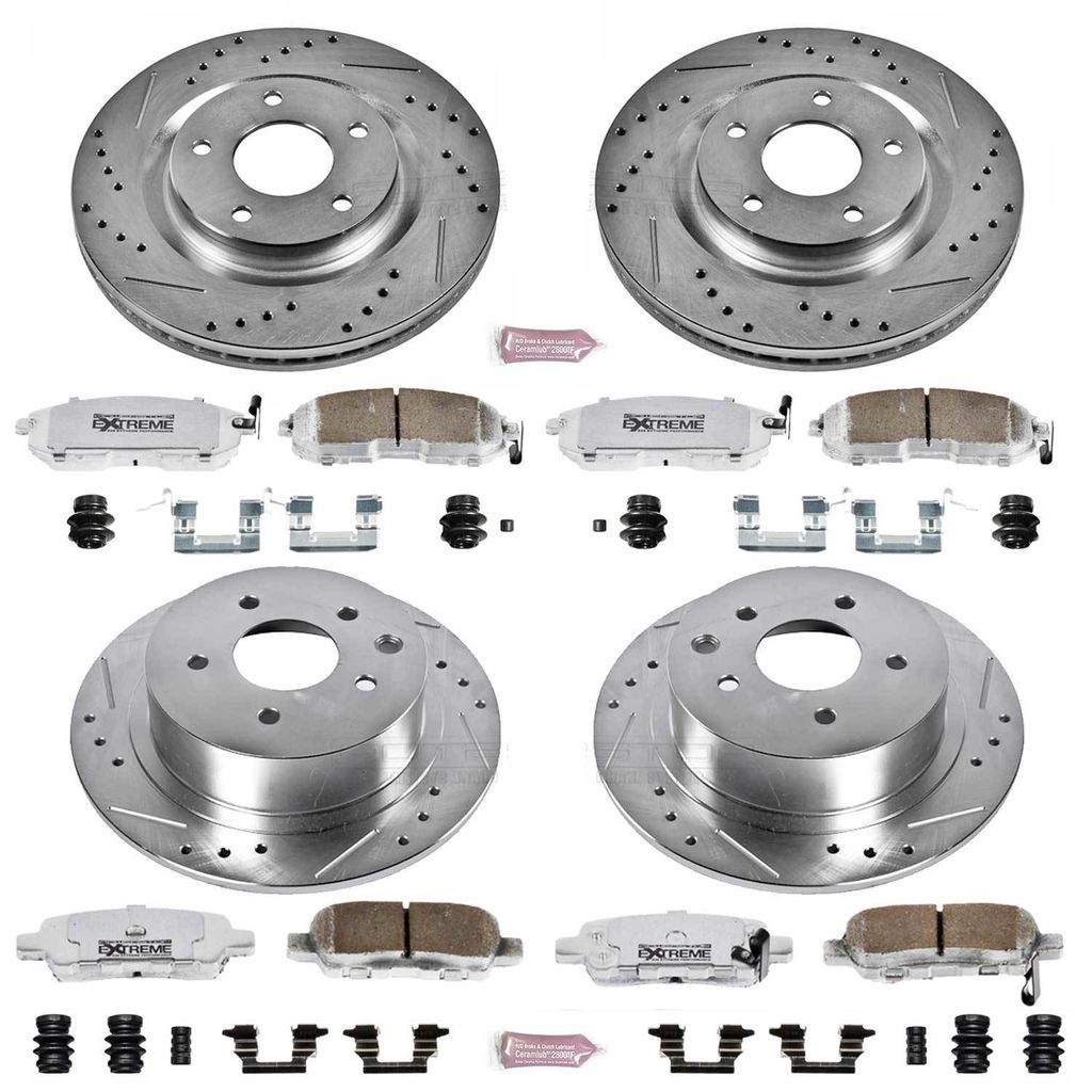 PowerStop K6095-26 - Z26 Drilled and Slotted Brake Rotors and Pads Kit
