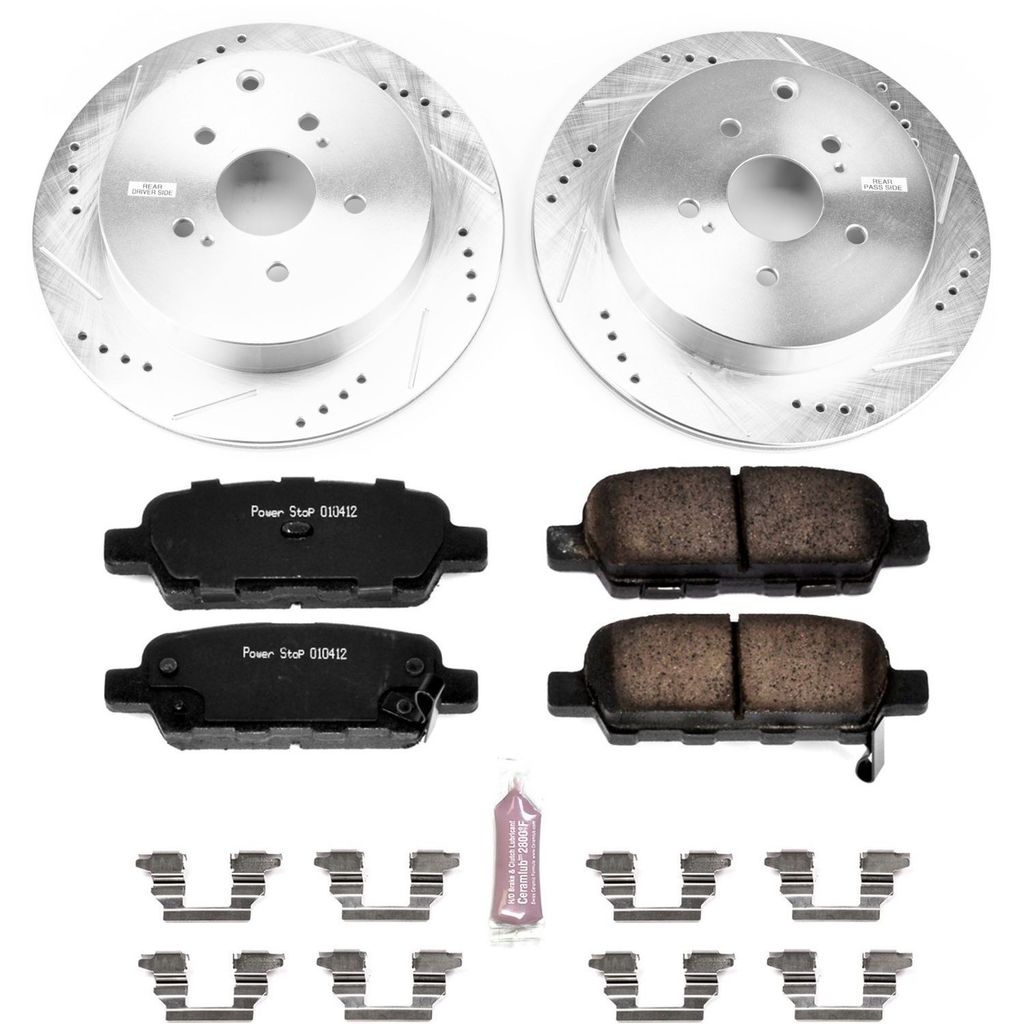 PowerStop K6100 - Z23 Drilled and Slotted Brake Rotors and Pads Kit