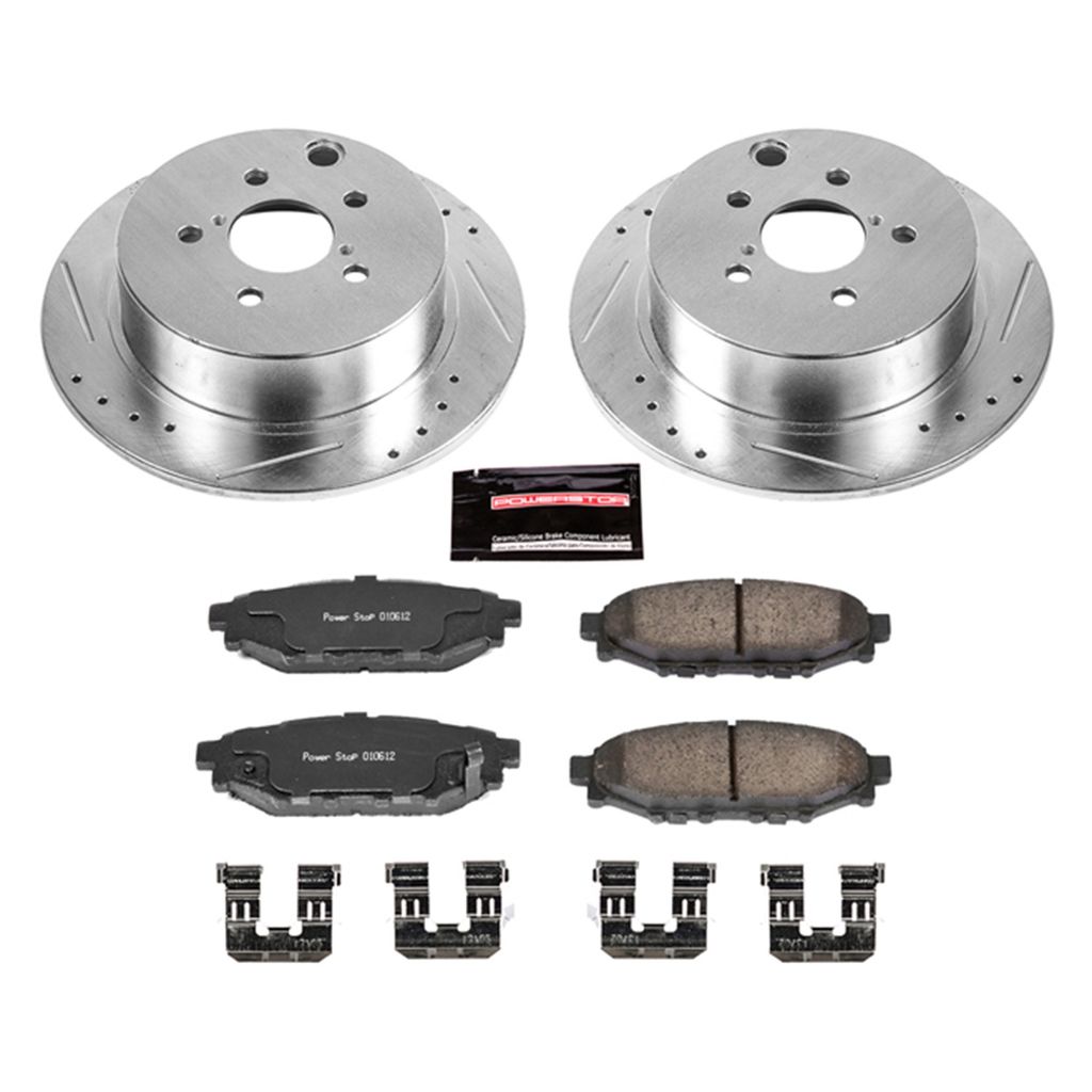 PowerStop K6107 - Z23 Drilled and Slotted Brake Rotors and Pads Kit